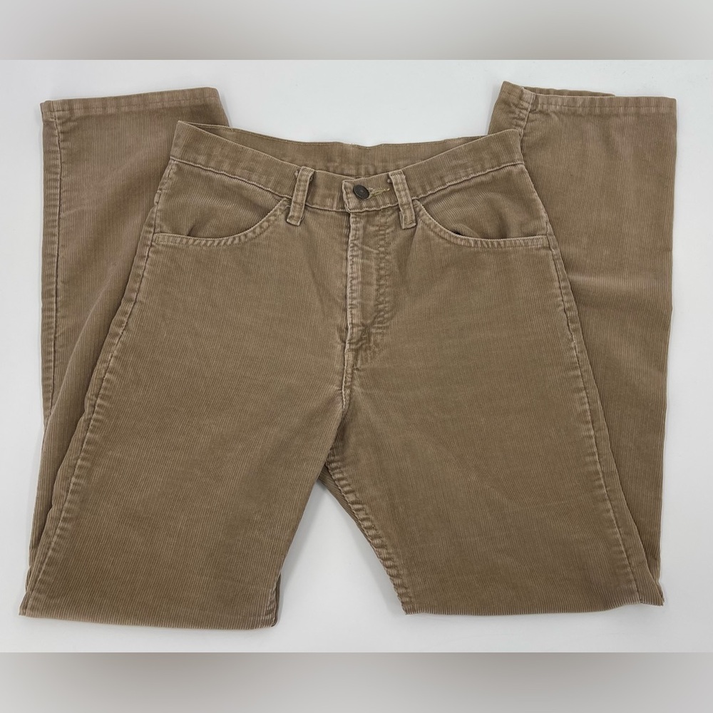 Levi’s Beige Corduroy Cords Straight Leg Pants Jeans‎ 29x29 (29x28 1/8”) Vtg 70s